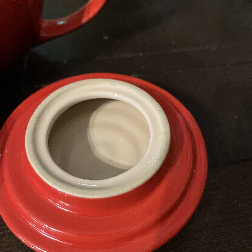 LE CREUSET  VTG Red Teapot RARE EUC - Picture 9 of 12